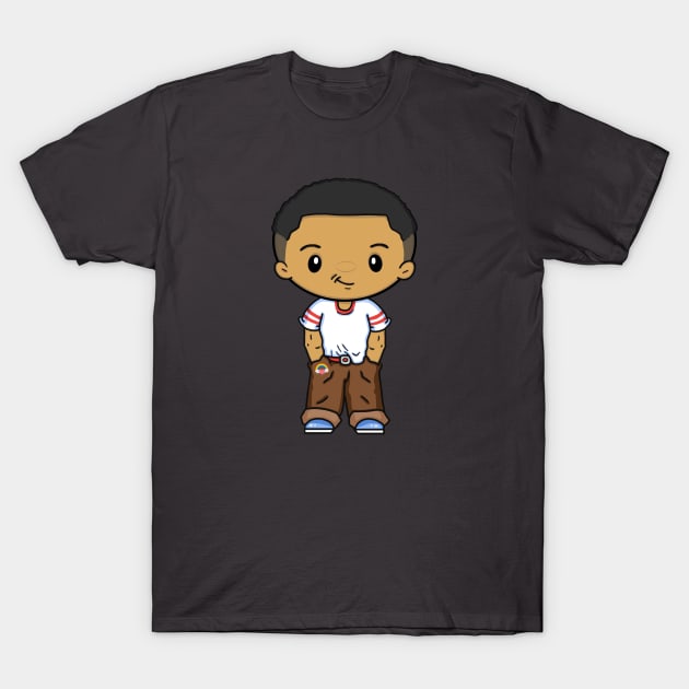 Cute LGBTQ Gay Bi-Racial Short Hair Man Fun Rainbow Pocket Gay-Bee T-Shirt by egcreations